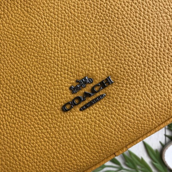 NWT COACH Chaise Leather Mustard Yellow Crossbody - Picture 3 of 8